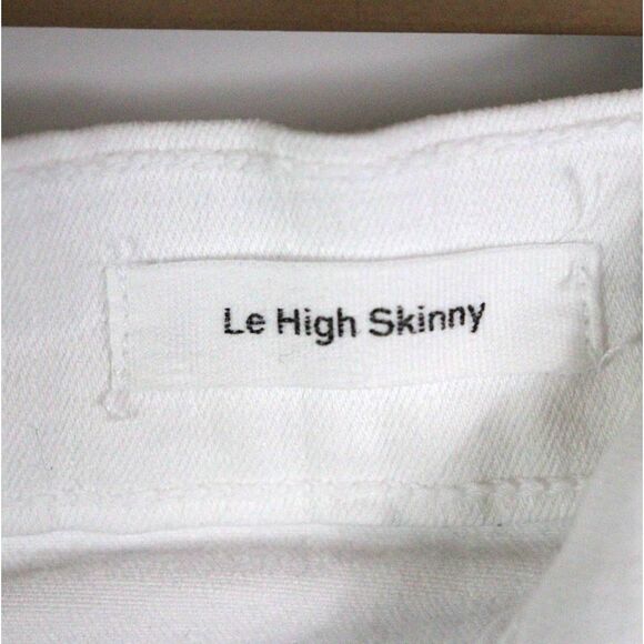 EC Frame Denim Le High Skinny White Raw Shredded Hem Jeans 26 - Picture 8 of 10